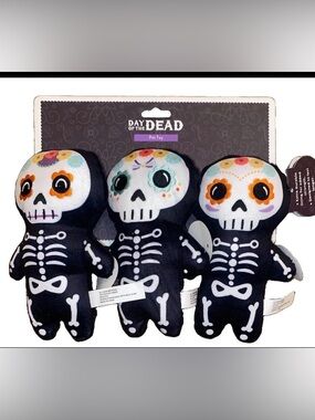 Day of the Dead Set Dog Toys Dia De Los Muertos Halloween Pet Toy